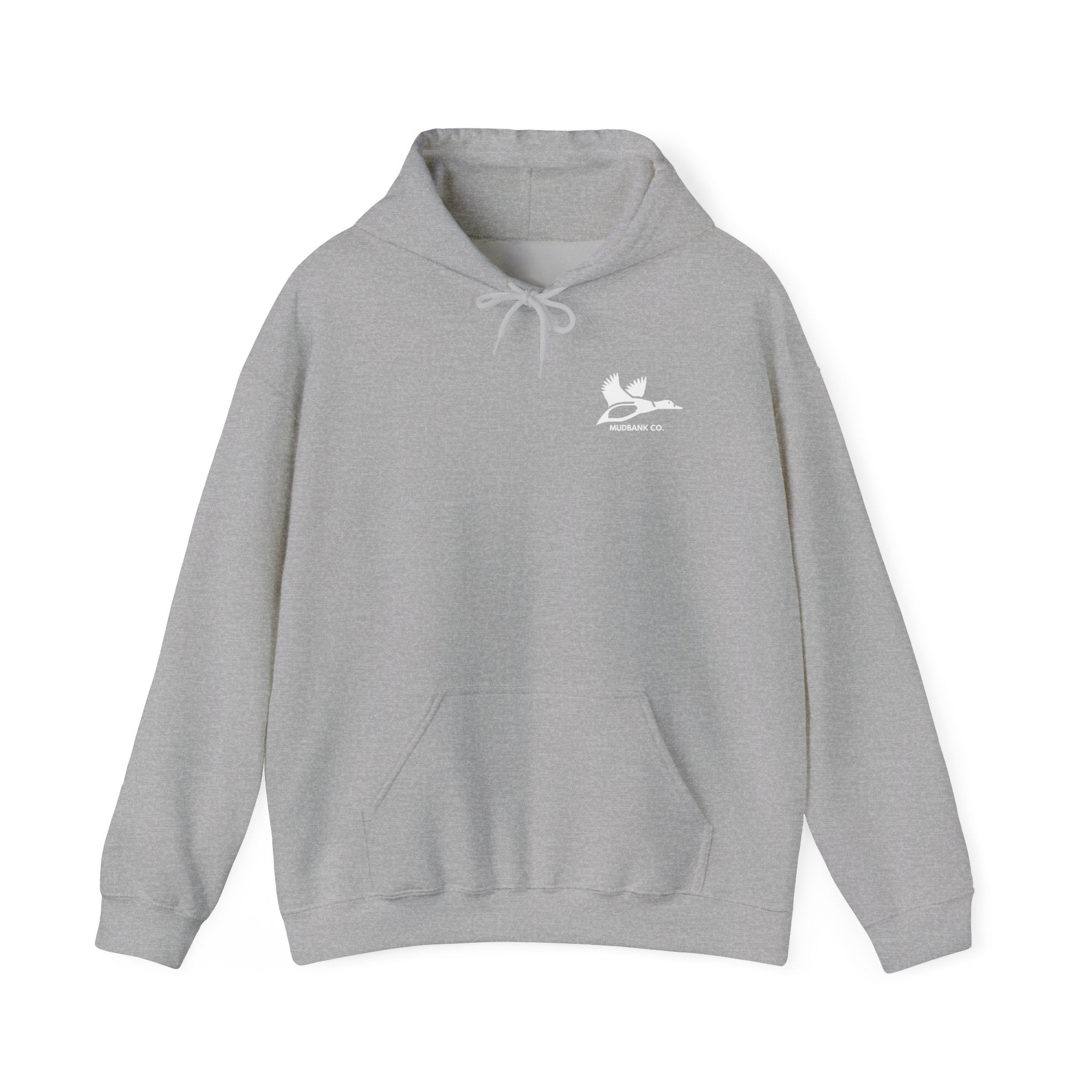 Hoodie — Minimal Black Heron & Flying Geese Graphic Pullover