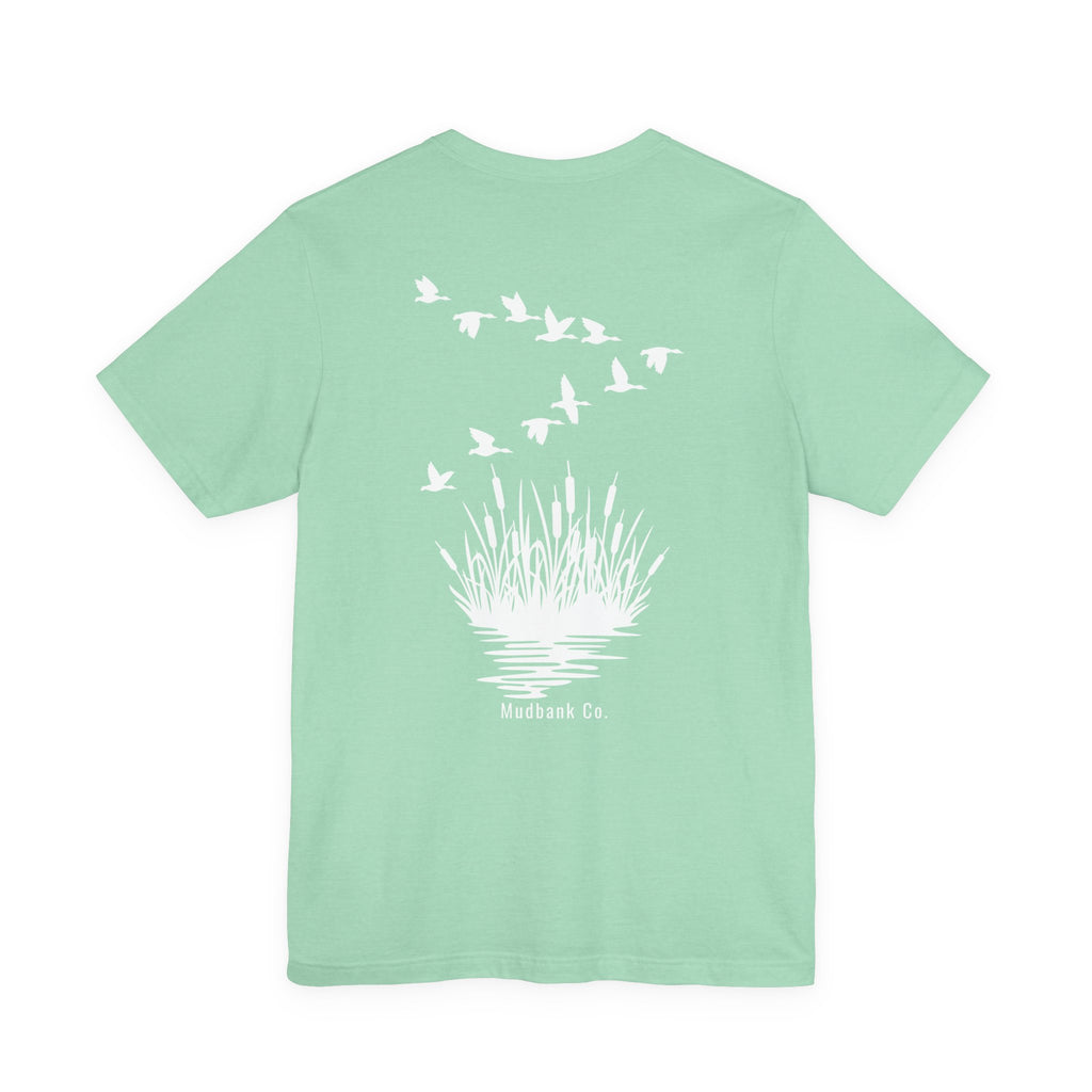 Mudbank Co. Duck Hunt Graphic Tee – Outdoor Marsh Scene Back Print Shirt