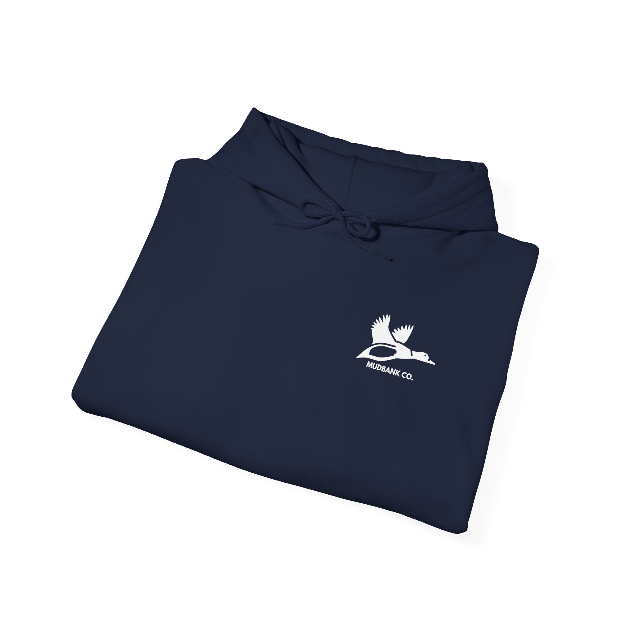 Hoodie — Minimal Black Heron & Flying Geese Graphic Pullover
