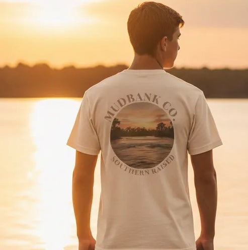 Southern Raised Tee — Mudbank Co. Sunset River Graphic T-Shirt