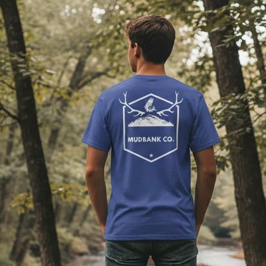 Mudbank Co. Antler Logo T-Shirt | Southern Outdoors Graphic Tee | Hunting & Country Lifestyle | Bella Canvas Unisex