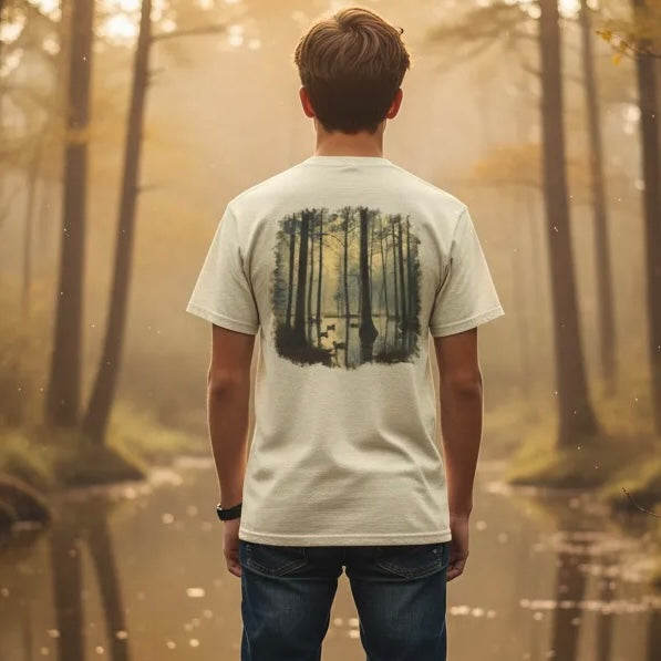 Cypress Swamp Scene T-Shirt | Vintage Florida Nature Tee | Outdoors Graphic Shirt | Bella Canvas Unisex