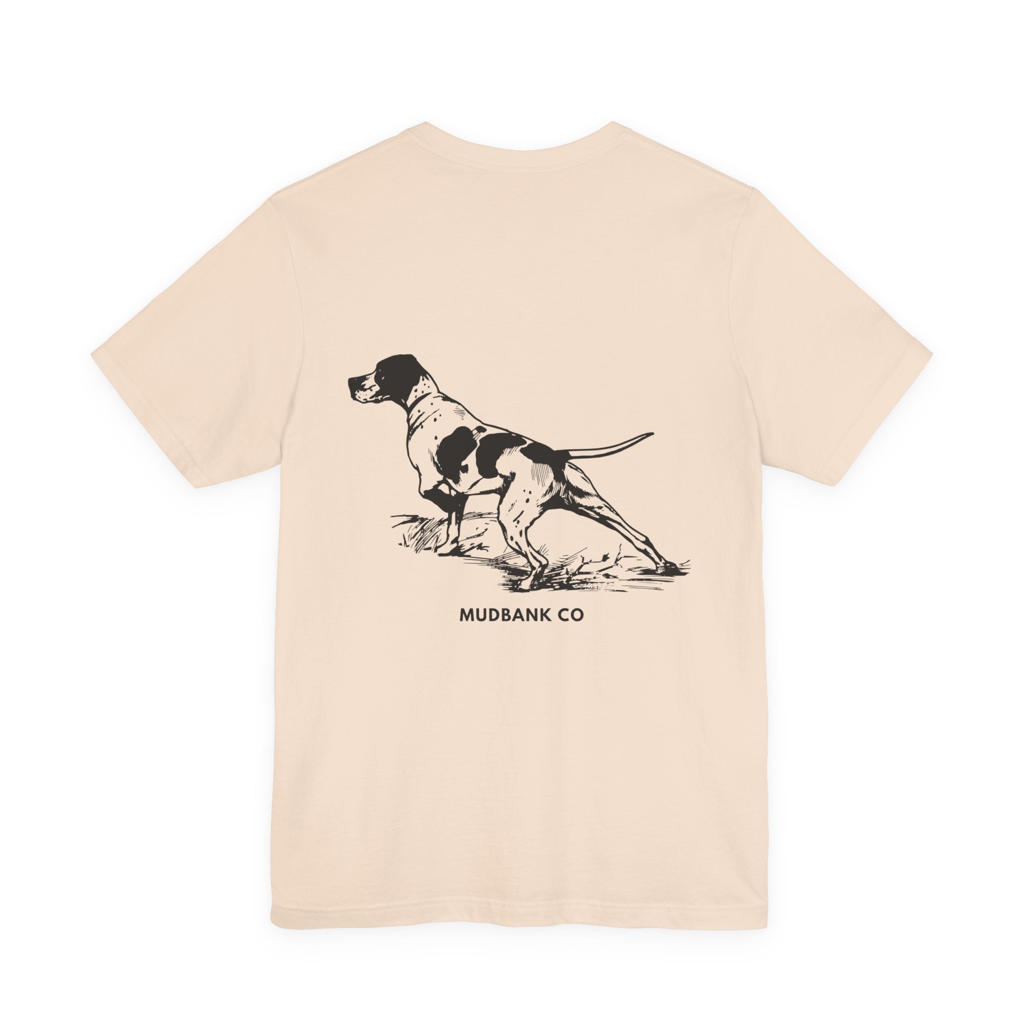 Mudbank Co. Pointing Dog T-Shirt | Bird Dog Hunting Tee | Southern Outdoors Lifestyle | Bella Canvas Unisex
