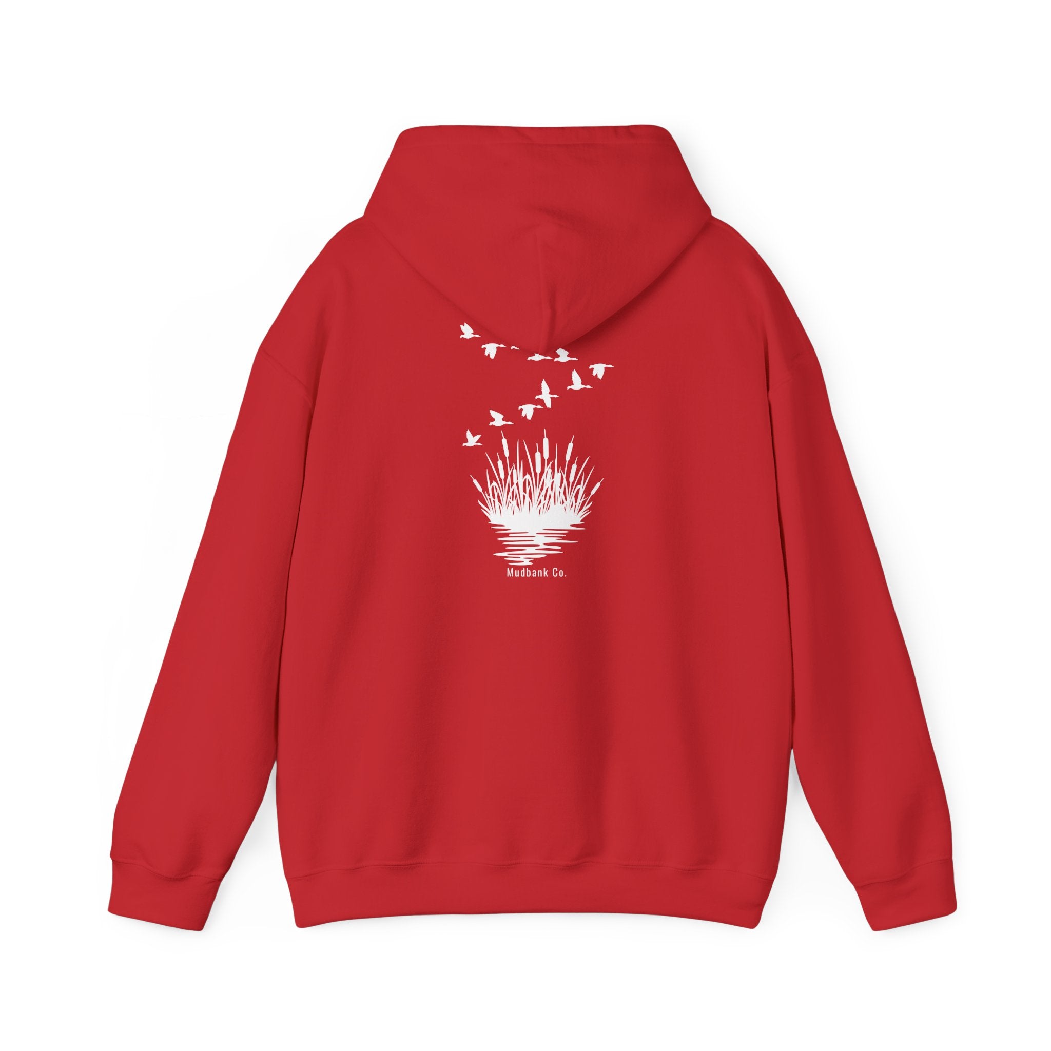 Hoodie — Minimal Black Heron & Flying Geese Graphic Pullover