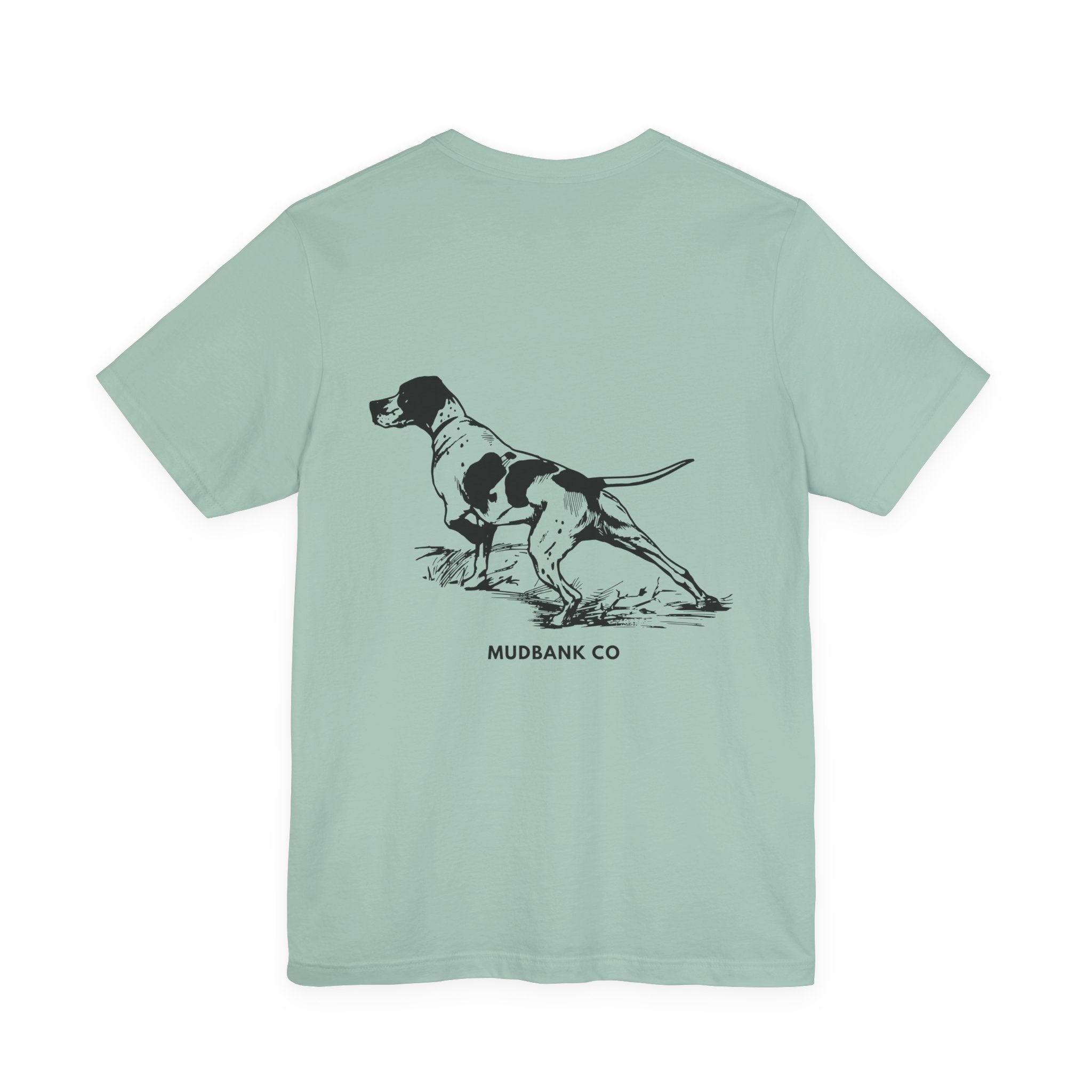 Mudbank Co. Pointing Dog T-Shirt | Bird Dog Hunting Tee | Southern Outdoors Lifestyle | Bella Canvas Unisex