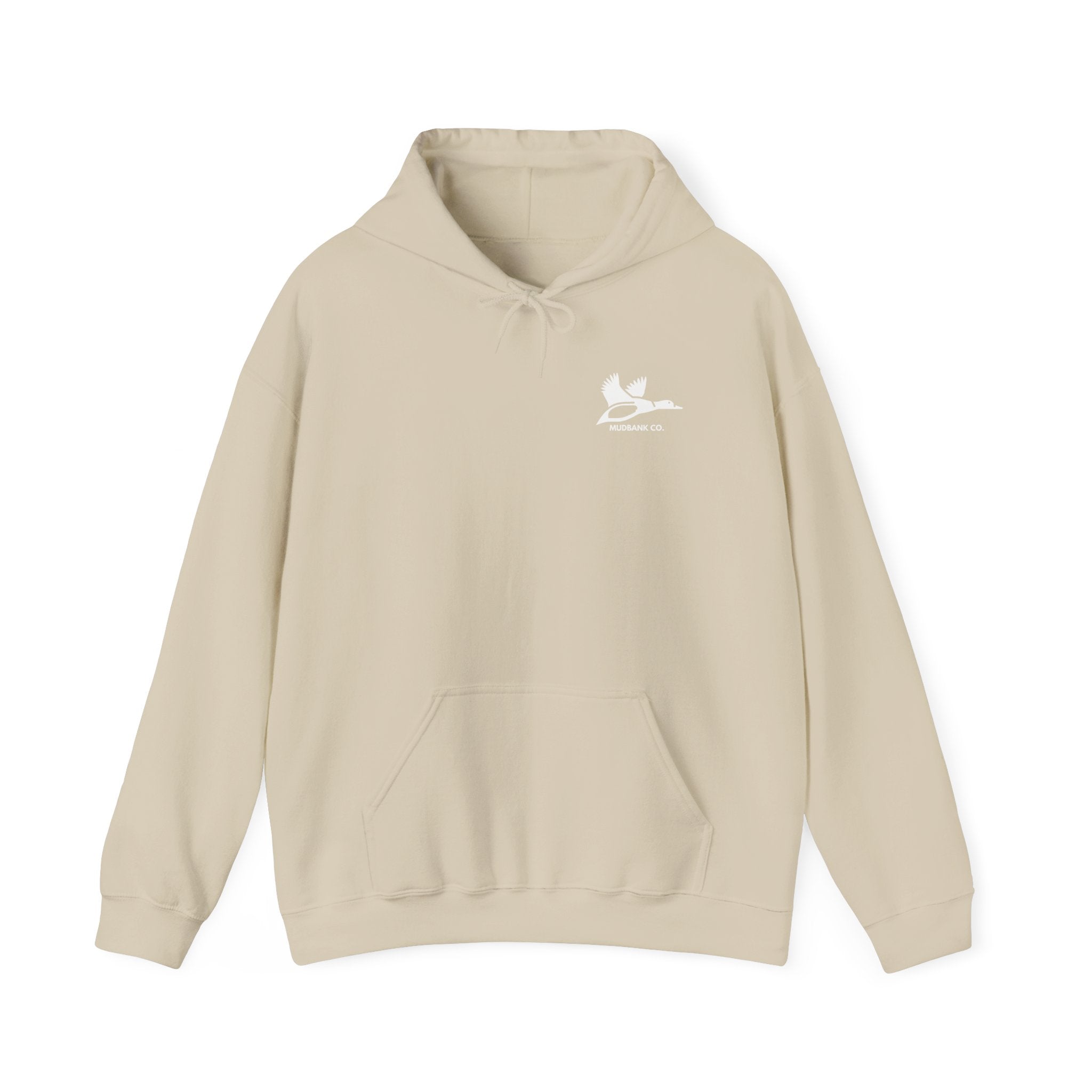 Hoodie — Minimal Black Heron & Flying Geese Graphic Pullover