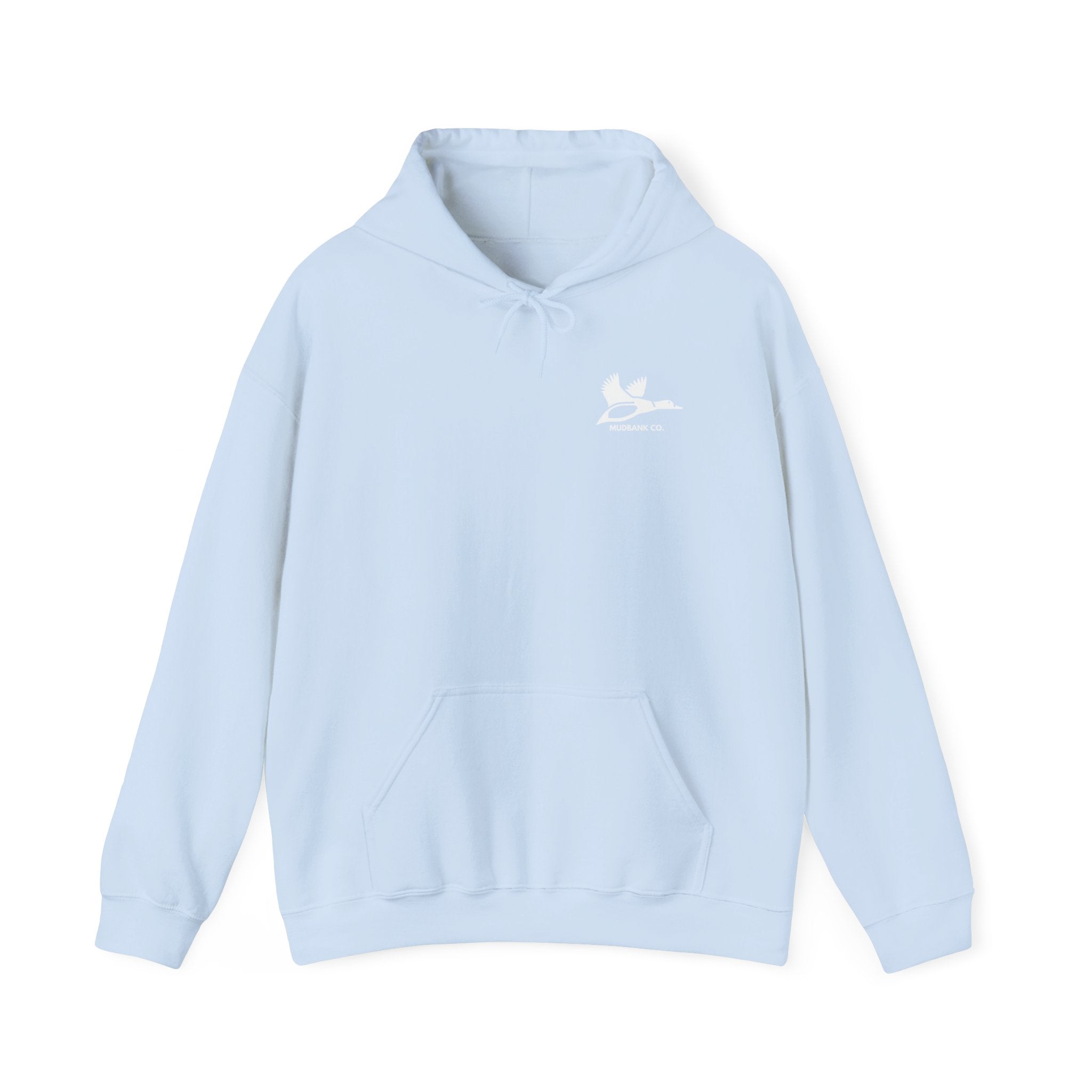 Hoodie — Minimal Black Heron & Flying Geese Graphic Pullover