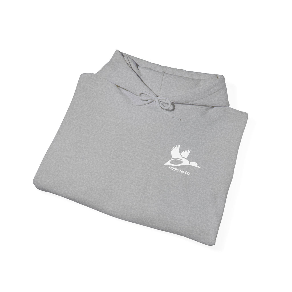 Hoodie — Minimal Black Heron & Flying Geese Graphic Pullover