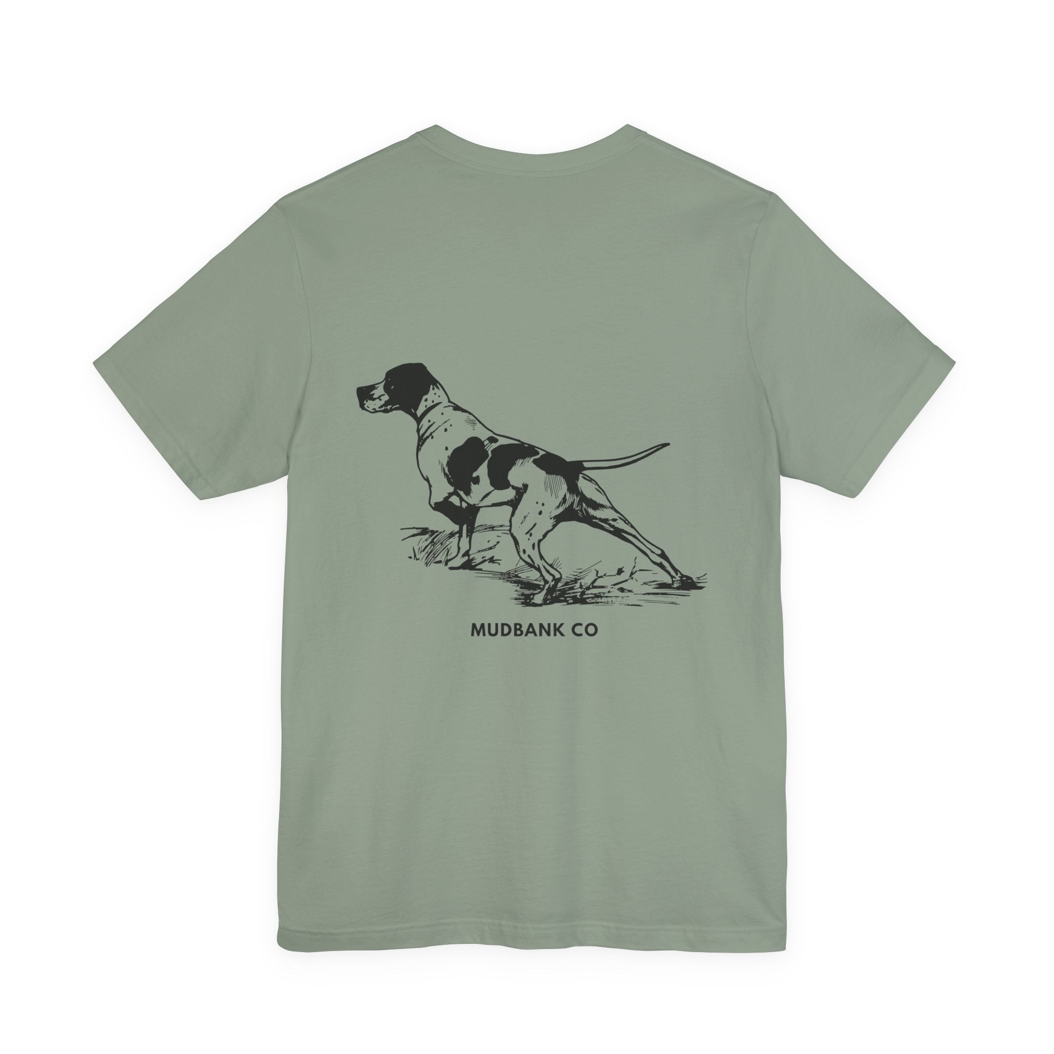 Mudbank Co. Pointing Dog T-Shirt | Bird Dog Hunting Tee | Southern Outdoors Lifestyle | Bella Canvas Unisex